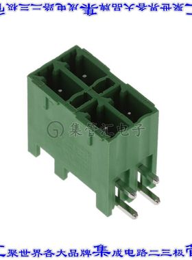 KE043151A000G 端子块连接器4POS接头公引脚带罩2排3.81mm绿色90D