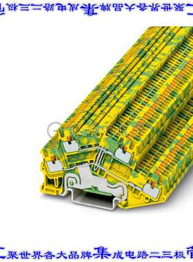 3214673 端子块连接器4POS接地地面3.5mm绿色黄色14-26AWG