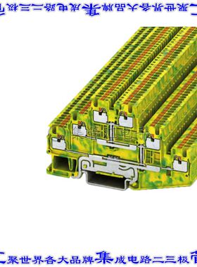 3213739 端子块连接器6POS接地地面3.5mm绿色黄色14-26AWG