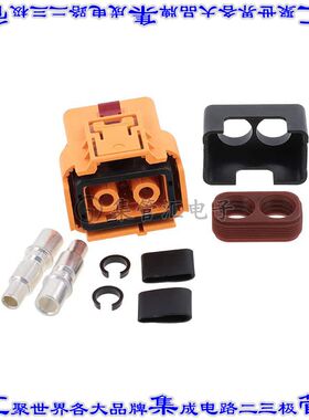 ELPA2A2510 矩形连接器2POS插头16mm母插口橙色压接自由悬挂