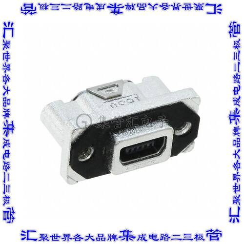 MUSBR-E151-30 连接器USB-miniAB插座5POS USB 2.0通孔直角