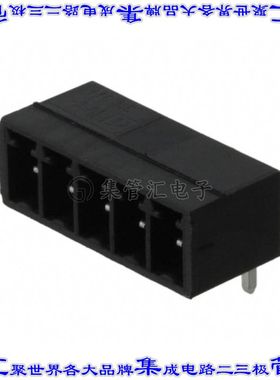 1827606 端子块连接器5POS接头公引脚带罩3.81mm黑色90DEG通孔
