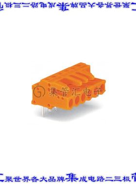 232-262 端子块连接器2POS接头母型插口5.08mm橙色90DEG通孔