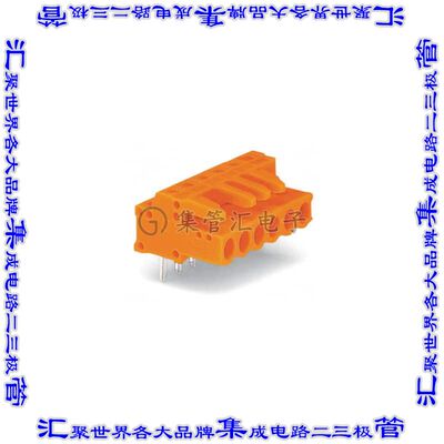 232-262 端子块连接器2POS接头母型插口5.08mm橙色90DEG通孔