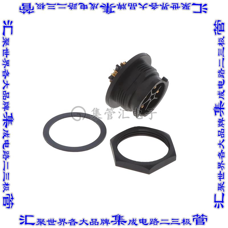 DC-04PMMS-QC800P 圆形连接器4POS插座公形引脚焊接面板安装