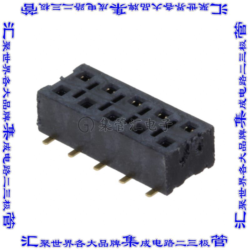 HLE-105-02-G-DV-BE-K-TR 针座连接器10POS插座2排2.54mm母形插口
