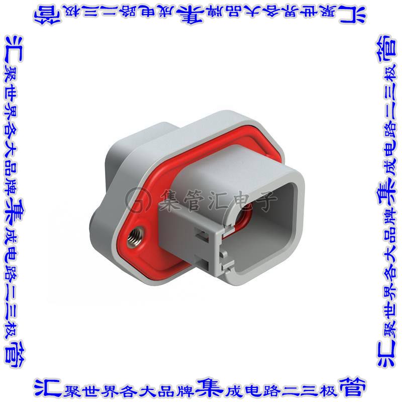 ATP04-6P-PM05 矩形连接器外壳6POS插座2排公形引脚灰色面板安装