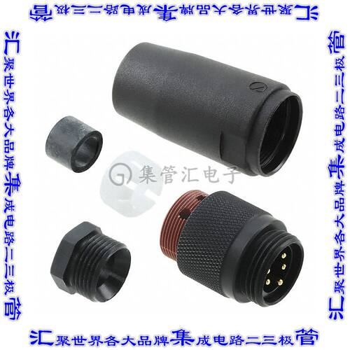 221LR13 NC032 圆形连接器5(4+PE)插头公引脚螺钉镀金自由悬挂