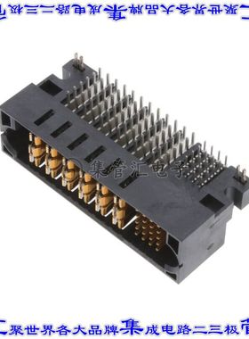 2334531-2 背板连接器26POS接头公引脚5排2mm通孔直角黑色