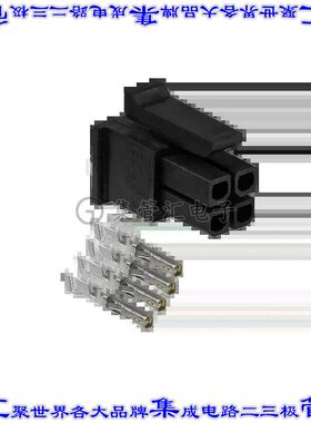 PR4MK04K 矩形连接器4POS插头2排3mm母插口黑色压接锡自由悬挂