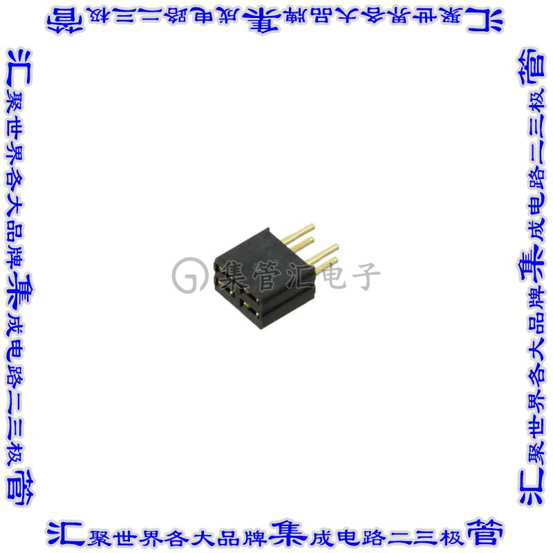 HRS-2B-04-GA 针座连接器4POS插座2排1.27mm叉状通孔直针镀金