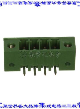 284539-4 端子块连接器4POS接头公引脚带罩3.5mm绿色90DEG通孔