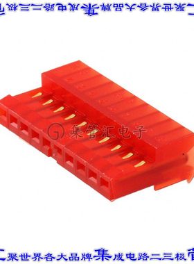 4-641190-0 矩形连接器10POS插座2.54mm母插口红色IDC镀金自由悬