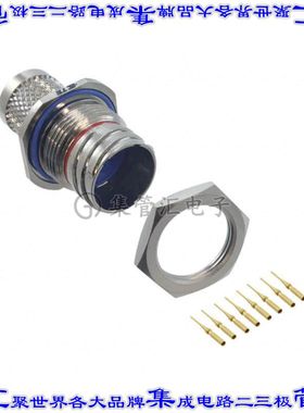 2102352-1 圆形连接器8POS插座公形引脚焊接镀金面板安装