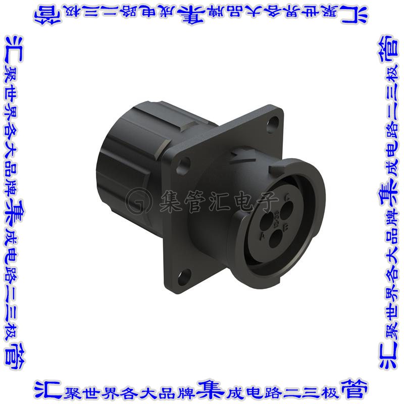 FLS012N3SHEC03 圆形连接器3POS插座外壳用于母插口黑色面板安装