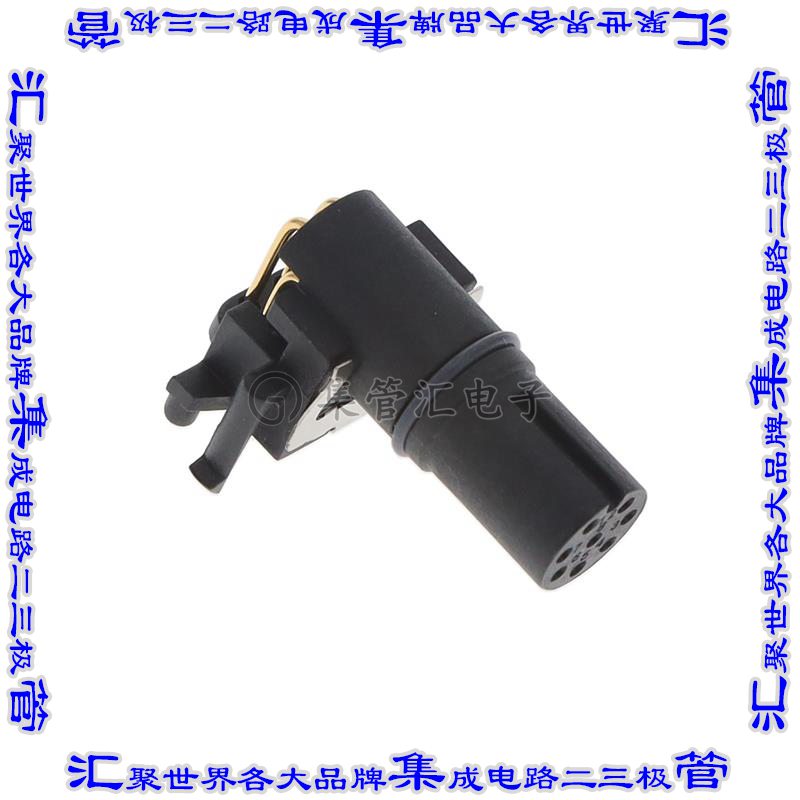 MSAS-08PFFR-EE0001 圆形连接器8POS插座母插口焊接镀金通孔直角