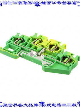 3036039 端子块连接器4POS接地地面6.2mm绿色黄色10-28AWG