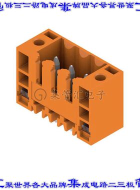 1607510000 端子块连接器3POS接头公引脚带罩3.5mm橙色垂直通孔