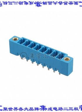 TBP02R2W-381-08BE 端子块连接器8POS接头公引脚带罩3.81mm蓝色垂