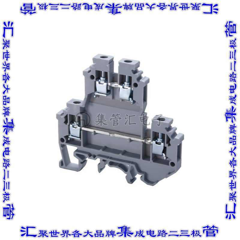 ODL4U 端子块连接器4POS馈通式2排6.0mm灰色10-22AWG