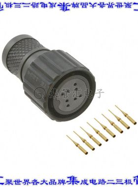 2102353-6 圆形连接器8POS插头母插口压接镀金自由悬挂