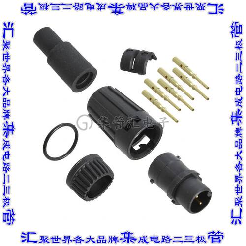 6280-6PG-513 圆形连接器6POS插头公引脚压接镀金自由悬挂
