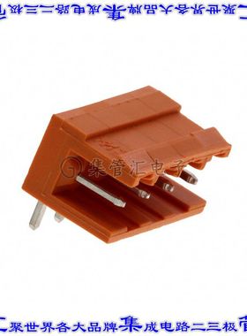 1347060000 端子块连接器4POS接头公引脚带罩5.08mm橙色90DEG通孔