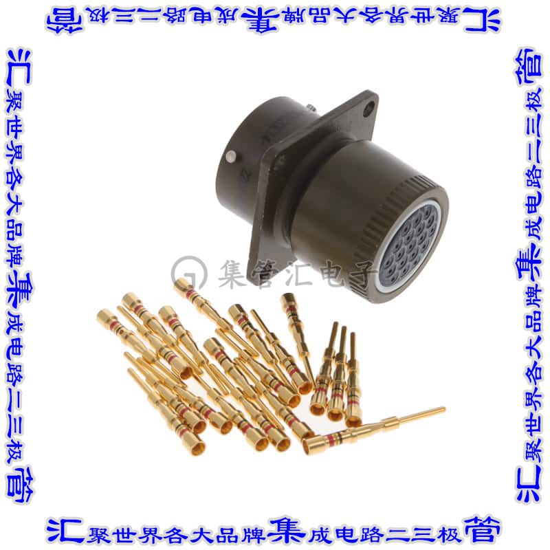 MS3120E14-19P 圆形连接器19POS插座公形引脚压接镀金面板安装