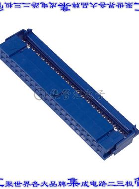 CWR-227-40-0203 矩形连接器40POS插座2排2.54mm母插口蓝色IDC锡