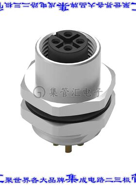 643060100604 圆形连接器4POS插座母插口焊杯镀金面板安装