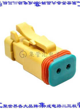 AT06-2S-R120YEL 矩形连接器2POS插头母插口黄色压接自由悬挂