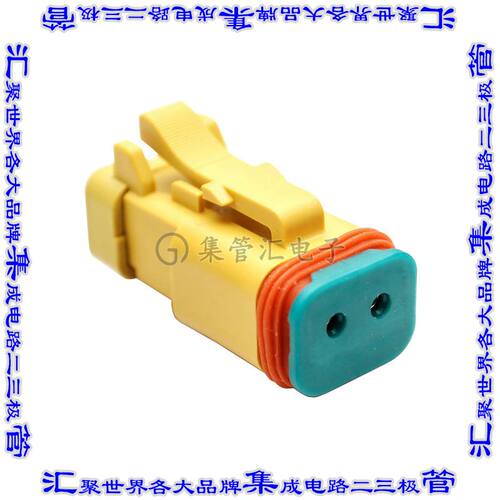 AT06-2S-R120YEL 矩形连接器2POS插头母插口黄色压接自由悬挂
