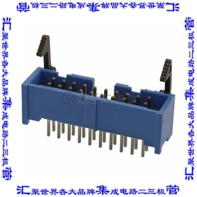 2-1761713-7 针座连接器20POS接头2排2.54mm公形插针通孔直针镀金