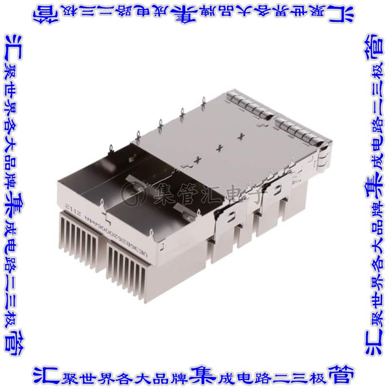 UE36-B26200-06A4A 插拔式连接器外壳成组(1 x 2)QSFP-DD通孔直角