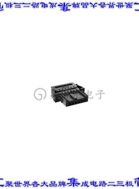 524441-E 矩形连接器6POS插座1.27mm母插口黑色IDC镀金自由悬挂直