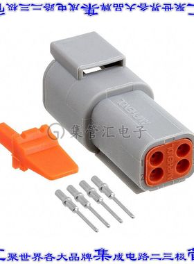 ATM04-4P-KIT01 矩形连接器4POS插座2排公引脚灰色压接自由悬挂