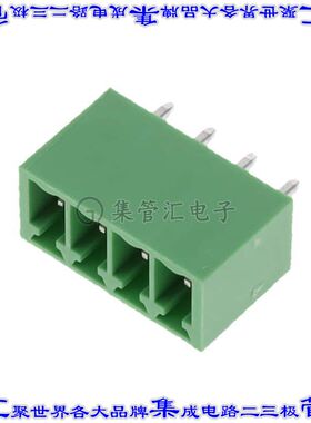 395016004 0395016004端子块连接器4POS接头公引脚带罩3.5mm绿色