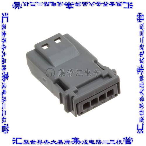 MX19004P52 矩形连接器外壳4POS插头2.5mm公形引脚灰色自由悬挂