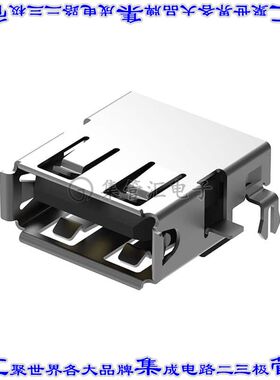 USB1015-GF-L-A 连接器USB-A插座4POS USB 2.0板边缘切口通孔直角