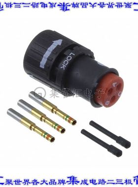 SJS830211 圆形连接器3POS插头母插口压接镀金自由悬挂