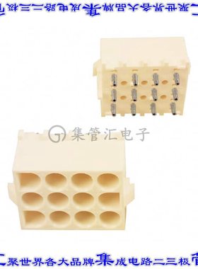 641973-1 针座连接器12POS接头3排6.35mm公形插针通孔直针镀金