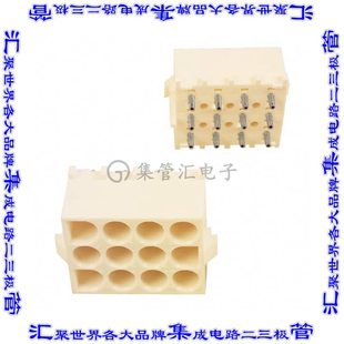 350764 針座連接器12POS插座3排6.35mm母形插口通孔直針鍍金
