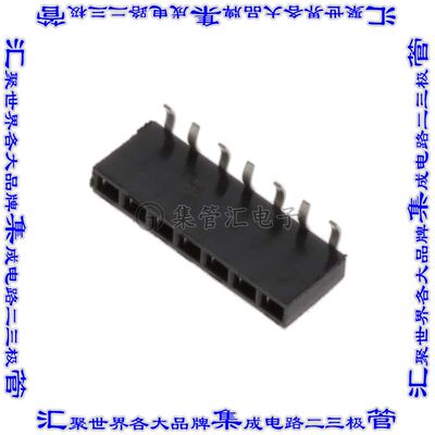 969875-7 针座连接器7POS插座2.54mm母形插口通孔直角镀金