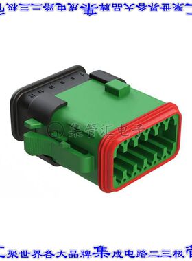 AT06-12SC-SRGN 矩形连接器外壳12POS插头2排母形插口绿色自由悬