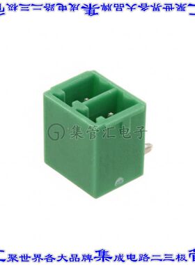 1793240000 端子块连接器2POS接头公引脚带罩3.81mm绿色90DEG通孔