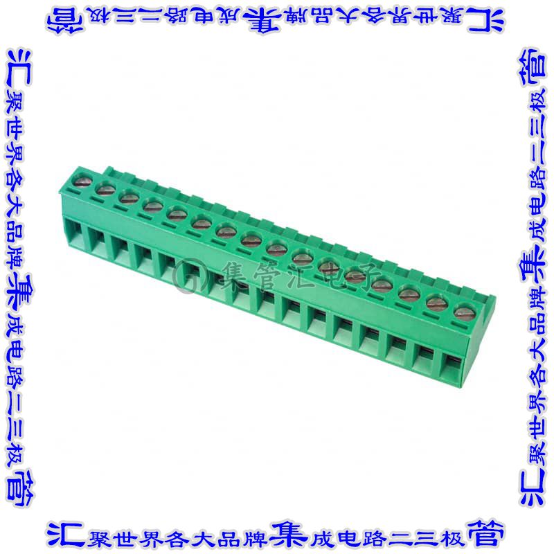 EDZ950/16 端子块连接器16POS插头母插口5.08mm绿色自由悬挂