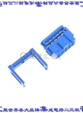 66564-810LF 矩形连接器10POS插座2排2.54mm母插口蓝色IDC镀金自
