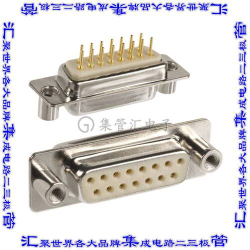 172-E15-213R031 连接器15POS插座母插口2排D-Sub面板安装通孔