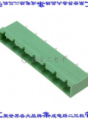 1766822 端子块连接器7POS接头公引脚带罩7.62mm绿色垂直通孔