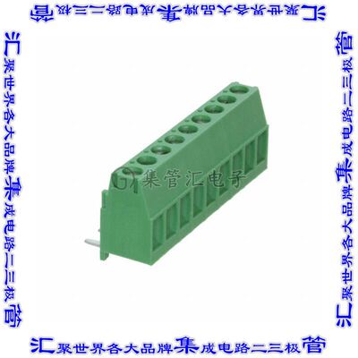 284415-9 线对板连接器9POS接线端子3.81mm通孔垂直带板